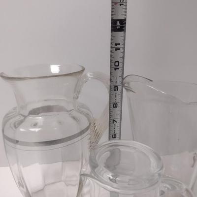 Glass Pitchers and Bedside Water Carafe with Tumbler