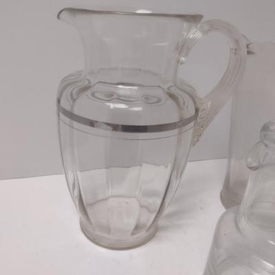Glass Pitchers and Bedside Water Carafe with Tumbler