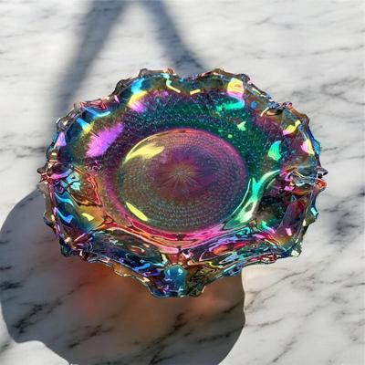 Sale Photo Thumbnail #99: Indiana Carnival Glass Iridescent Blue Hostess Plate   Approximately 10"