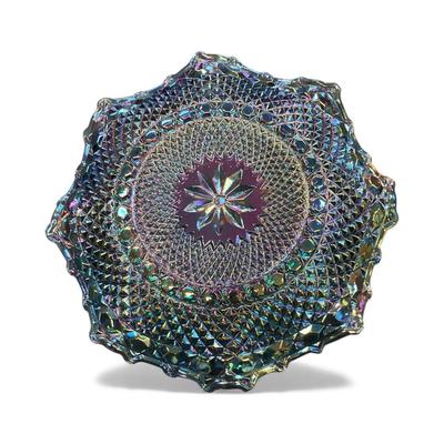 Sale Photo Thumbnail #98: Indiana Carnival Glass Iridescent Blue Hostess Plate   Approximately 10"