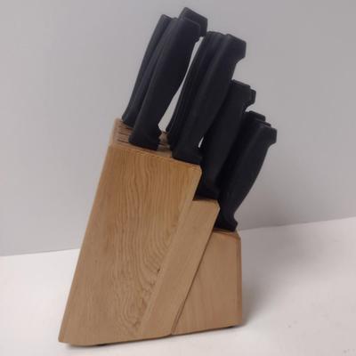 Wooden Block with Assorted Cutlery