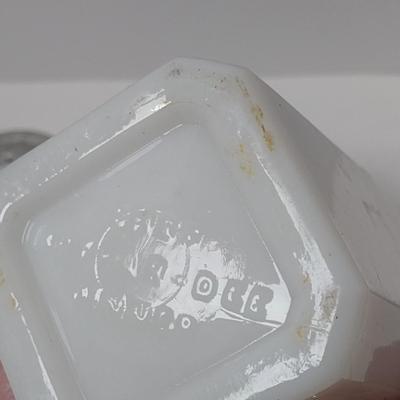 Vintage Milk Glass Chef Boy-ar-dee Dinner Range Top Shaker Set- Four Pieces