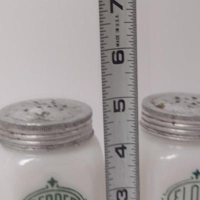 Vintage Milk Glass Chef Boy-ar-dee Dinner Range Top Shaker Set- Four Pieces