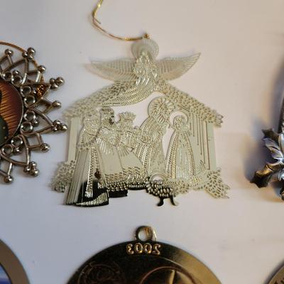 Sale Photo Thumbnail #405: This auction lot is for a grouping of six Religious Themed Christmas Ornaments.  Use on a holiday tree or for many other purposes.