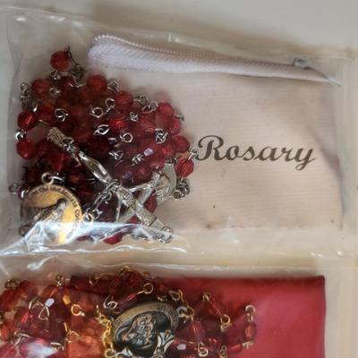 Sale Photo Thumbnail #412: This auction lot is for a grouping of Four Rosaries with Cases. These rosaries are quite handsome and useful. Buying the four as a lot.