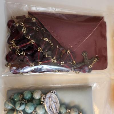 Sale Photo Thumbnail #413: This auction lot is for a grouping of Four Rosaries with Cases. These rosaries are quite handsome and useful. Buying the four as a lot.