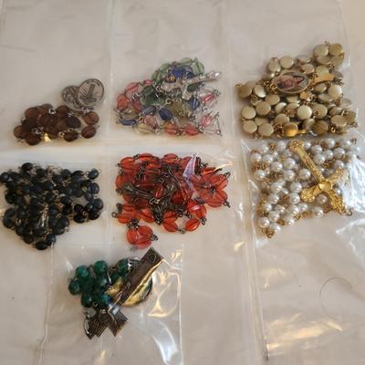 Sale Photo Thumbnail #416: This auction lot is for a grouping of Five Rosaries and Two Chaplets. Quite a nice collection. Ready for personal use or gifting. Buying as a lot.