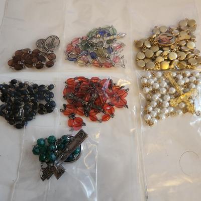 Sale Photo Thumbnail #423: This auction lot is for a grouping of Five Rosaries and Two Chaplets. Quite a nice collection. Ready for personal use or gifting. Buying as a lot.