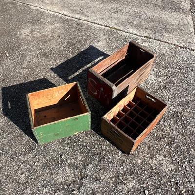 Three Rustic Wooden Crates (G-RG)