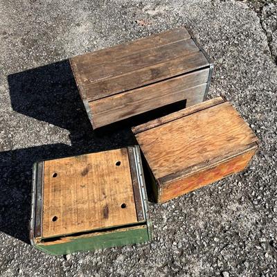 Three Rustic Wooden Crates (G-RG)