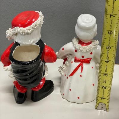 Napco Santa and Mrs, Claude planters