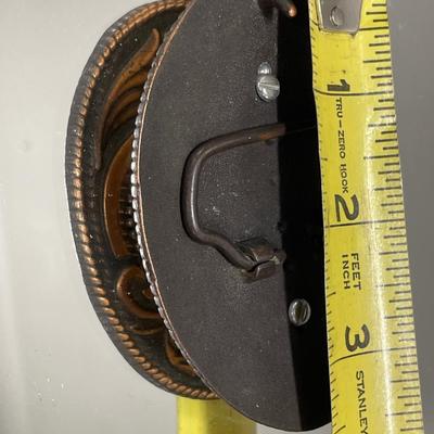 Large brass or copper color belt buckle with agate