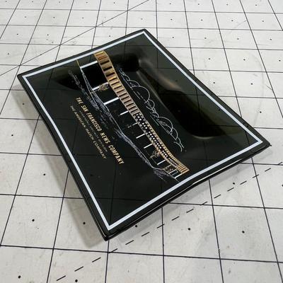 San Francisco News Company SMOKED Glass Dresser Tray 