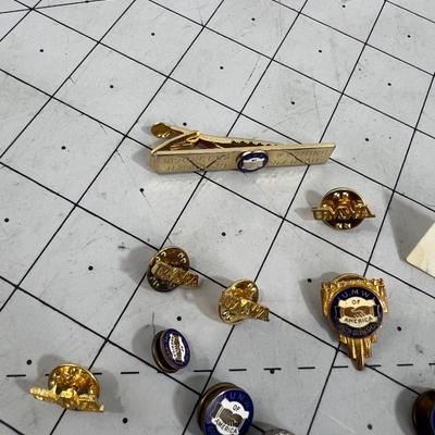 Bunch of Tie Tacks and Lapel Pins; United Mine Workers 