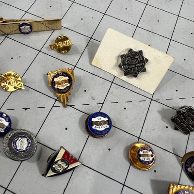 Bunch of Tie Tacks and Lapel Pins; United Mine Workers 