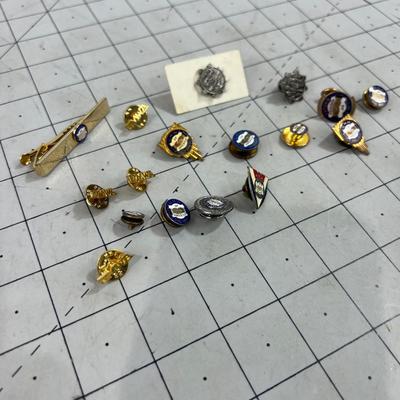 Bunch of Tie Tacks and Lapel Pins; United Mine Workers 