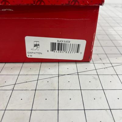 Black Suede Studded Field Boots Size 8