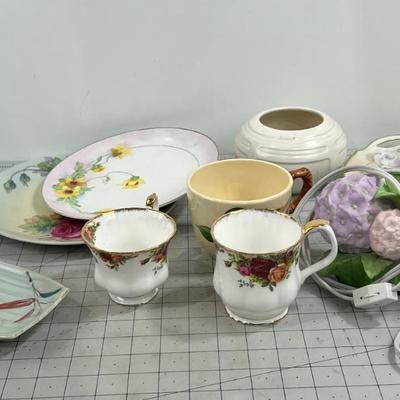 Collection of China, Hand Painted Dishes etc.