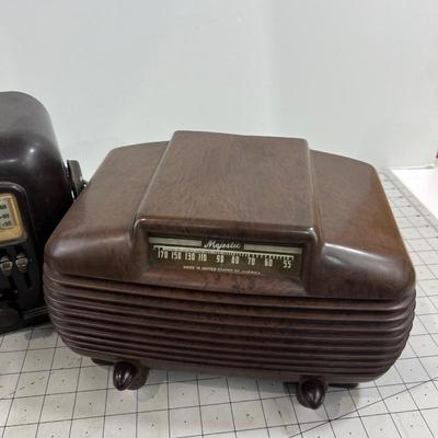 (2) Antique Brown Bakelite Radios