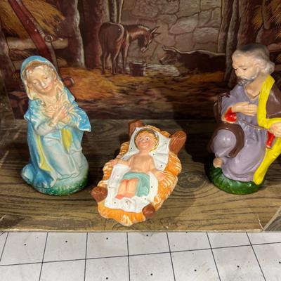 Vintage Chalkware NATIVITY SCENE WOW!!! 