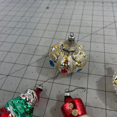(4) Hand Blown Glass Ornament with a Vintage Look