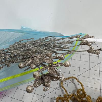 Gold & Silver Snowflakes, Beaded and Glitter