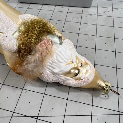 Hand Blown Glass Old Looking Santa 