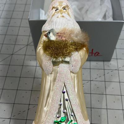 Hand Blown Glass Old Looking Santa 