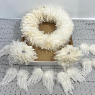 White Feather Center Piece and Angel Wings
