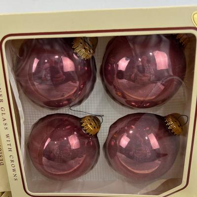 4 Dusty Pink Glass Bulbs, New 
