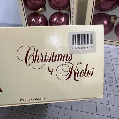 4 Dusty Pink Glass Bulbs, New 