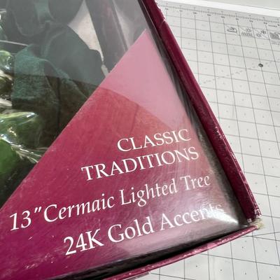 24 K Gold Accents Light up Ceramic Tree 