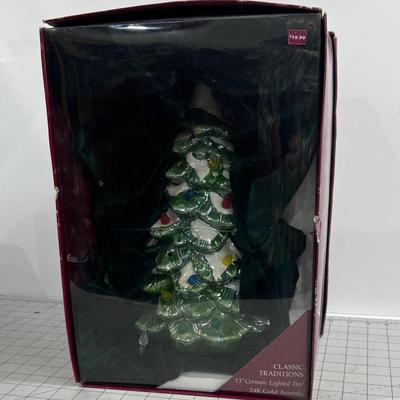 24 K Gold Accents Light up Ceramic Tree 