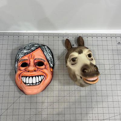 Jimmy Carter and Donkey (D)  Halloween Masks 
