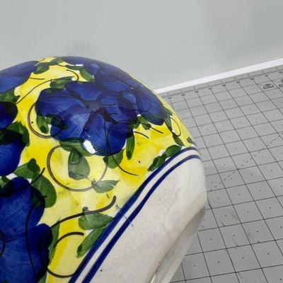 Blue & Yellow Mexican Terra Cotta Planter 
