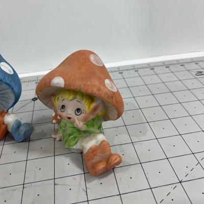 (3) Mushroom Pixies Ceramic 