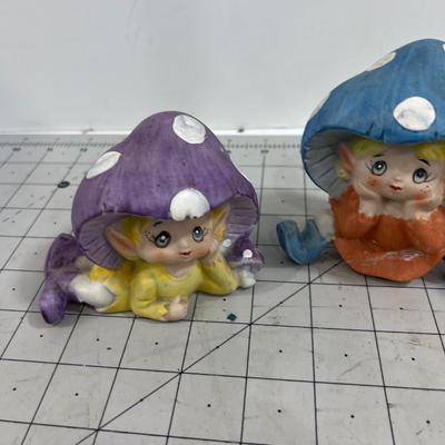 (3) Mushroom Pixies Ceramic 