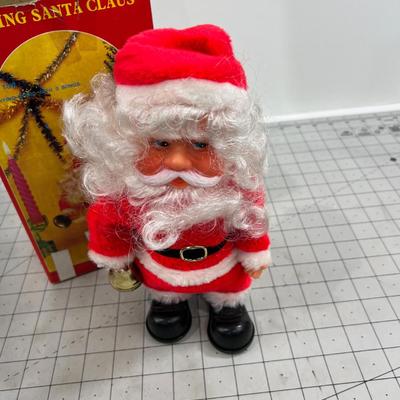9" Tall Walking Vintage Santa 1970's 