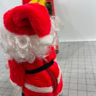 9" Tall Walking Vintage Santa 1970's 