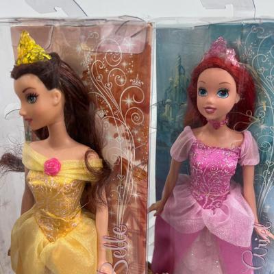 3 Disney Sparkling Princess, Bell, Ariel and Sleeping Beauty 