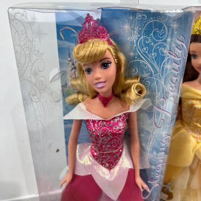 3 Disney Sparkling Princess, Bell, Ariel and Sleeping Beauty 