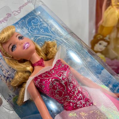 3 Disney Sparkling Princess, Bell, Ariel and Sleeping Beauty 