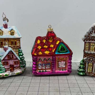 (3) Christopher Radko House Ornaments