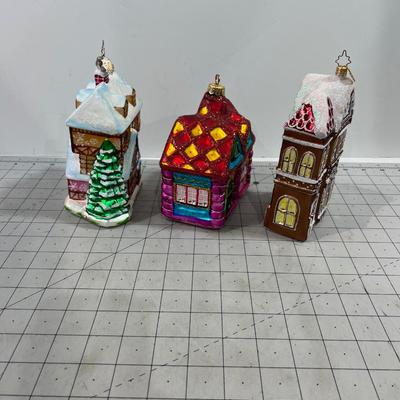 (3) Christopher Radko House Ornaments