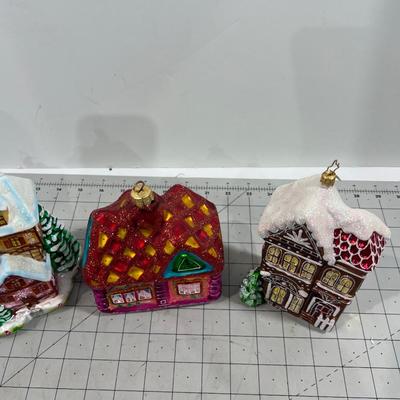 (3) Christopher Radko House Ornaments