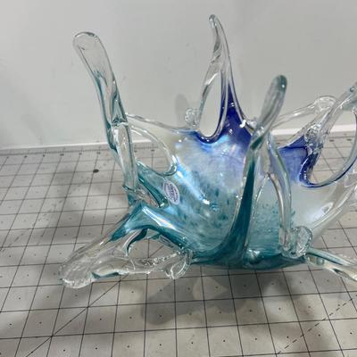 Murano Sea Foam Green Blue Free Form GLASS 