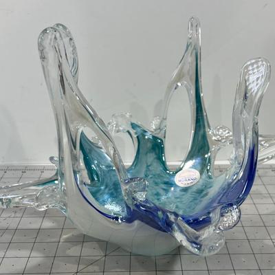 Murano Sea Foam Green Blue Free Form GLASS 