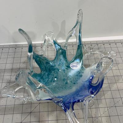 Murano Sea Foam Green Blue Free Form GLASS 
