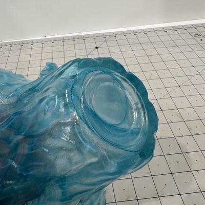 Light Blue Murano Glass Flower Shaped Bowl 