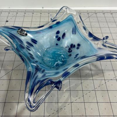Square ish Shaped Glass Murano Bowl 